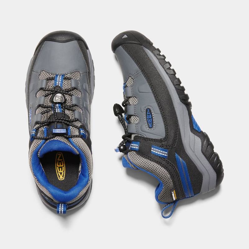 Keen Targhee Waterproof Kids Hiking Shoes Grey/Blue Discount (3190-HUXDF)